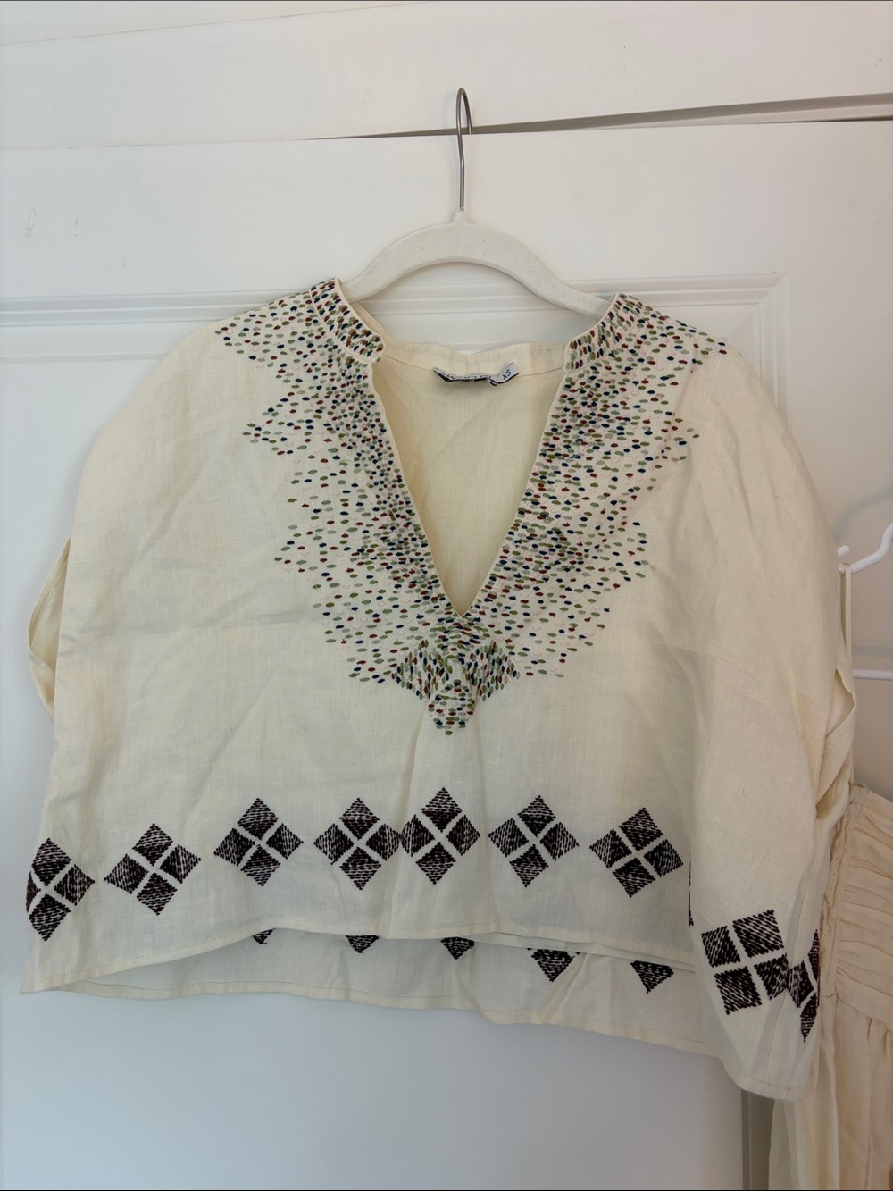 MARIACHER Embroidered Two-Piece Cream Boho Set - Picture 3 of 4